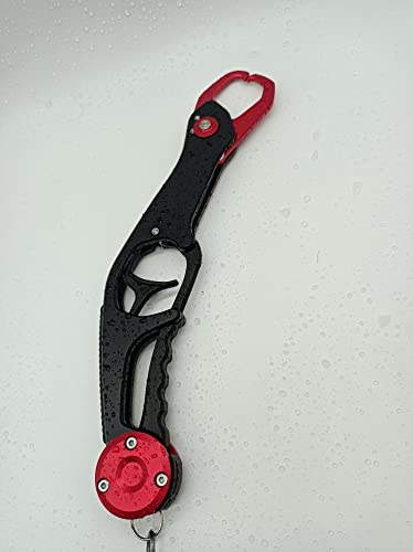 EDSTAR Fishing Pliers,Fish Lip Grippers with Missing Rope,Braid Scissors, Fishing Tools Set, Fishing Gifts for Men - color: 2# Red set