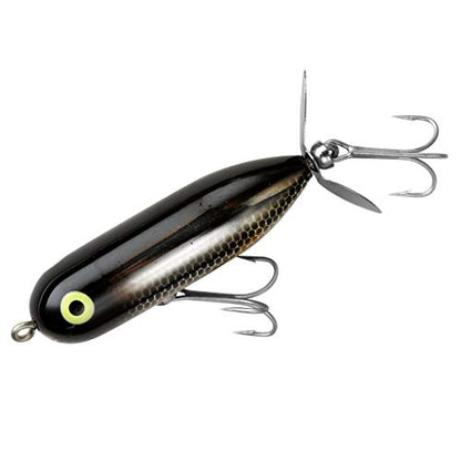 Heddon Torpedo Prop-Bait Topwater Fishing Lure with Spinner Action - color: Black Shiner, size: 3/8 oz (2 1/2 Inch)