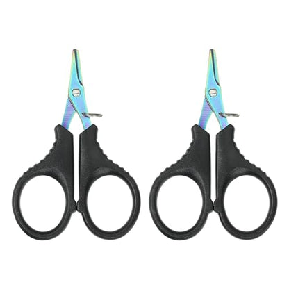 PATIKIL Fishing Scissors Non-Slip Serrated Edge Scissor Braided Line Cutter Braid Scissor Fishing Snips with Split Ring Function for Fishing Trimming