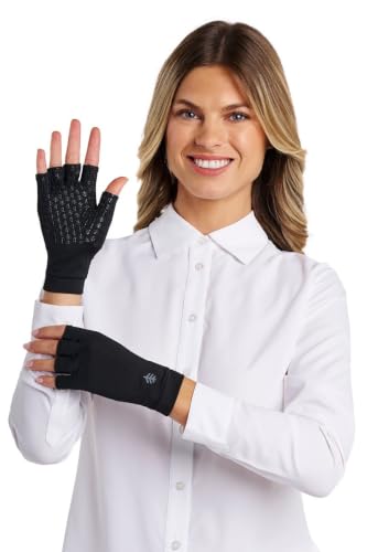 Coolibar Fingerless UV Sun Gloves - UPF 50+ Sun Protection - Ouray - color: Black, size: X-Large