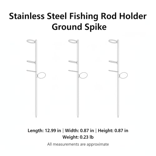 Stainless Steel Fishing Rod Holder Ground Spike for Bank Fishing - Tool-Free Soil Anchor for River & Lake Shorelines