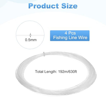 uxcell Fishing Line Wire Nylon Fishing String Wire Monofilament Invisible Cord for Hanging Decorations Balloon Crafts Jewelry Beading Making - size: 630ft