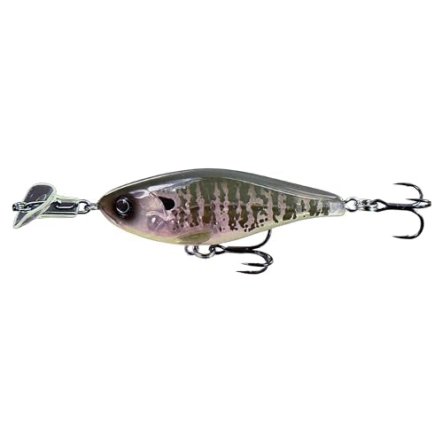 Headbanger Cranky Shad Slow-Sink Hard Lure (2-1/2", 3", 4" & 5") – Patented Erratic “Headbanging” Action Crankbait for Freshwater Bass, Walleye & Perch – 1/3 oz with Premium VMC Hooks - color: Bluegill, size: 2-1/2"