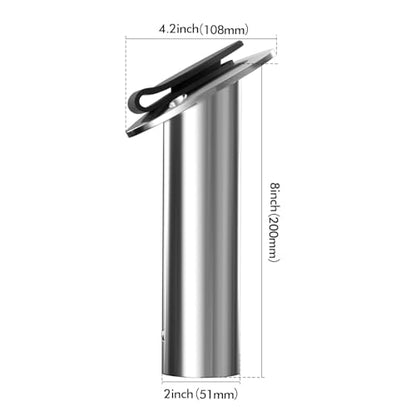 Boat Fishing Rod Holder,2Pcs 15/30/90 Degree Stainless Steel 316 Flush Mount Rod Holders for Fishing Boat,with PVC Cap,Inner Tube and Gasket - color: Black Insert with Cap, size: 30 Degree