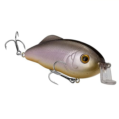 Strike King Hybrid Hunter Shallow Jr. Fishing Lure, Shallow Diving Crankbait, 90-Degree Bill, 3D Eyes, Loud Rattle, Dives 1 to 3-Feet,Size 4 & 6 Treble Hooks - color: Sweet Shad, size: 1/2 oz