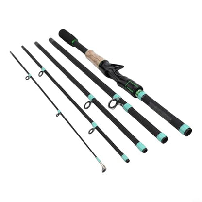 Fiberglass Baitcasting Fishing Rod 4/5 Section M Tone 1.65m-2.1m Multi-Segment Lure Rod With Smooth Line Guide High Load Capacity For Freshwater Saltwater(F)
