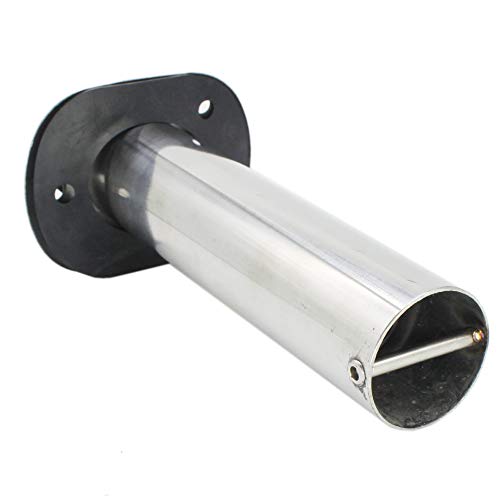 X-Haibei 2Pcs Flush Mount Fishing Rod Holders for Boat Stainless Steel 0 Degree Holders with Rubber Cap for Marine