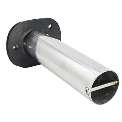 X-Haibei 2Pcs Flush Mount Fishing Rod Holders for Boat Stainless Steel 0 Degree Holders with Rubber Cap for Marine