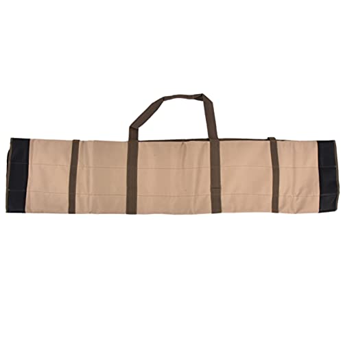 Fdit Fishing Rod Carrier Bag with Multiple Pockets Oxford Cloth Wear Ends for Fishing Gear Storage Tools (Khaki)
