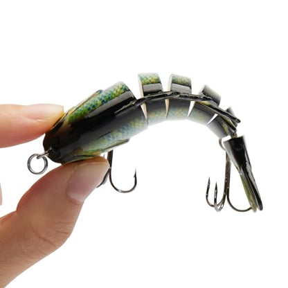 BASSDASH SwimPanfish Multi Jointed Panfish Bluegill Swimbaits Hard Topwater Bass Lures Fishing Lure Crank Saltwater 3.5in/0.85oz - color: Natural Bluegill