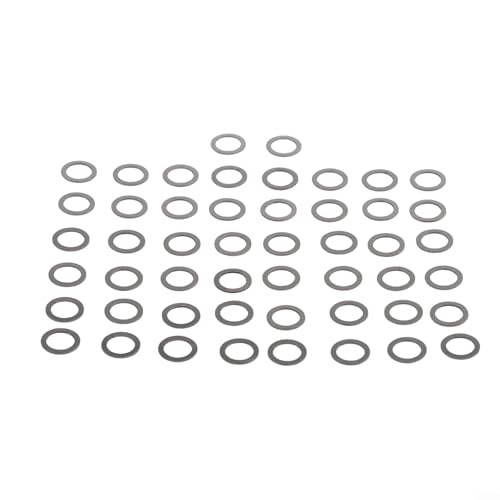 FABULETTA Fishing Reel Knob Gasket, M2.5 Locking Screw Set, Metal Adjustment Washers for Rocker Arm Handle Repair, 50pcs Silver Hardware Kit(6 * 0.3mm) - size: 6*0.3mm