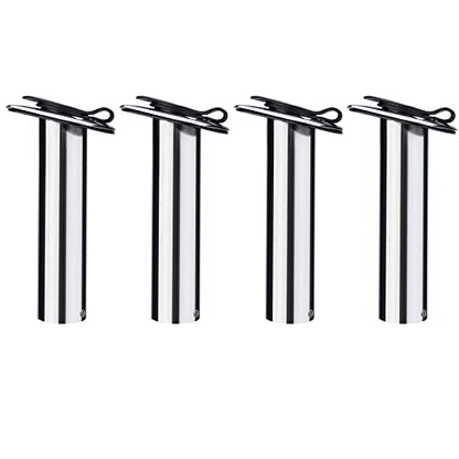 NovelBee 4pcs Boat Fishing Rod Holders,Stainless Steel Fishing Rod Rack Flush Mount withCap,Liner,Gasket (15 Degree Rod Holder)