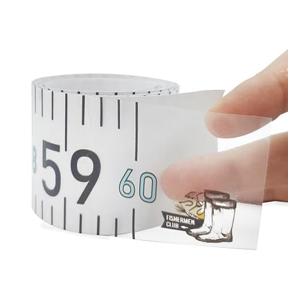 60" Fish Measuring Ruler Sticker for Boat 2 Pcs Strong Self Adhesive Transparent Waterproof Decal Tape Measure Clear Boat Accessories (60 inch)
