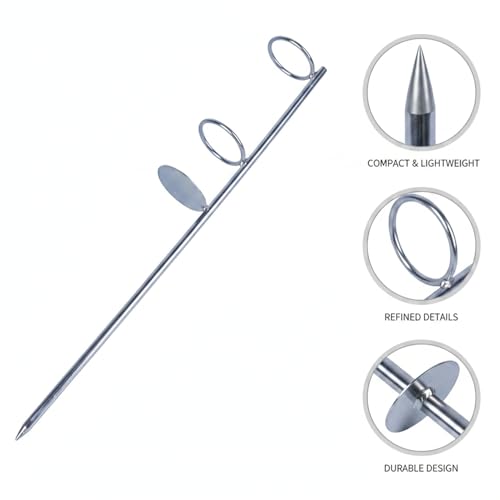Stainless Steel Fishing Rod Holder Ground Spike for Bank Fishing - Tool-Free Soil Anchor for River & Lake Shorelines