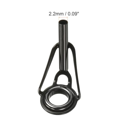 PATIKIL Tube Dia Fishing Rod Tips Repair Kit, Stainless Steel Black Guide Ring for Fishing - size: 2.2mm