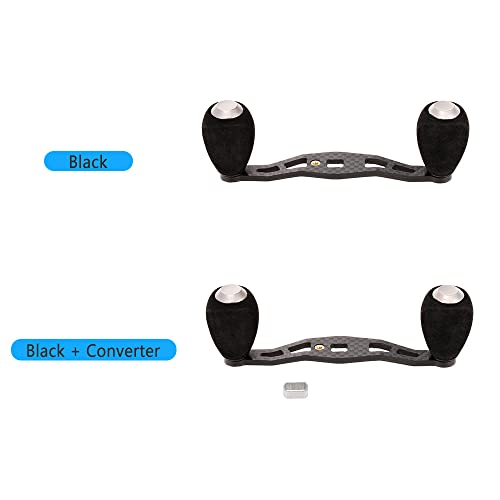 Lixada Carbon Fishing Reel Handle Carbon Baitcasting Trolling Reel Handle Left Right Ultralight Reels Handle Reels Crank - style: With Converter