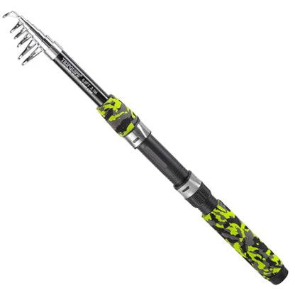 Tripquips 6.9FT Telescopic Fishing Rod - Lightweight Spinning Fishing Pole for Freshwater and Saltwater Anglers - color: GREEN