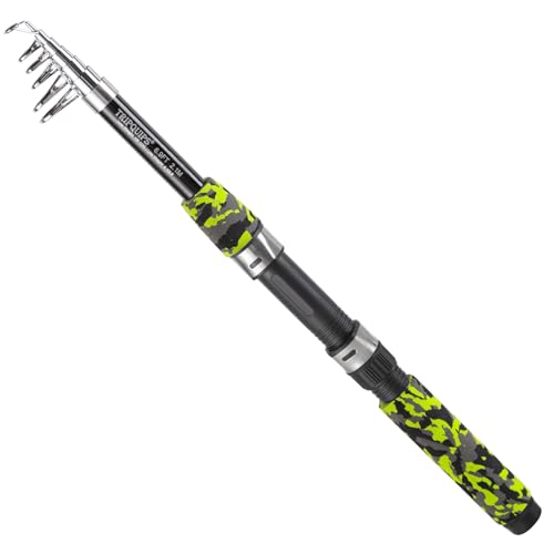 Tripquips 6.9FT Telescopic Fishing Rod - Lightweight Spinning Fishing Pole for Freshwater and Saltwater Anglers - color: GREEN