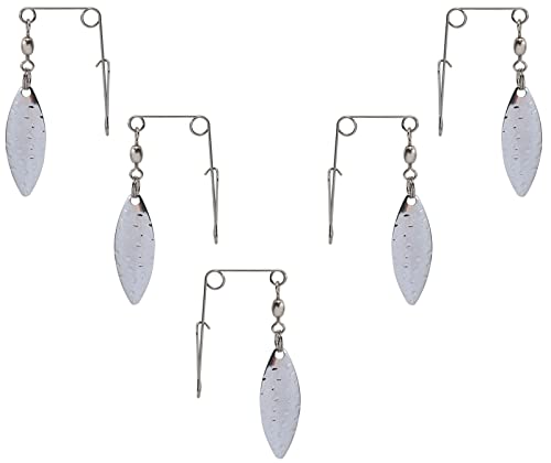 Fishing Spinner Blades for Crappie Spinnerbait - Crappie Fishing Spinner Spin for Jig Lure - style: Silver Willow