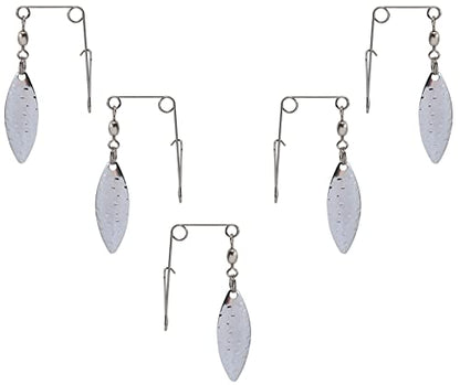 Fishing Spinner Blades for Crappie Spinnerbait - Crappie Fishing Spinner Spin for Jig Lure - style: Silver Willow