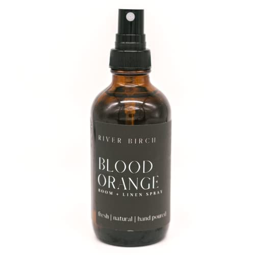 River Birch Blood Orange Linen and Room Spray | Home Fragrance | 4 oz Glass Amber Bottle | Luxury Signature Scent | Handmade in Texas - color: Blood Orange