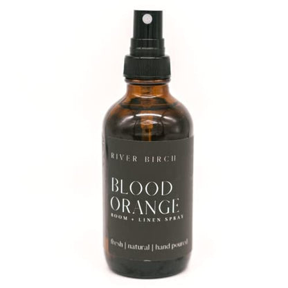 River Birch Blood Orange Linen and Room Spray | Home Fragrance | 4 oz Glass Amber Bottle | Luxury Signature Scent | Handmade in Texas - color: Blood Orange
