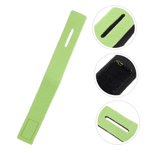 TOYANDONA 10pcs Elastic Fishing Rod Straps with Anti-Slip Green Bands (30x250mm) for Secure Casting and Spinning Rod Tie, Outdoor Pole Holder Accessories for Boat and Deck Use