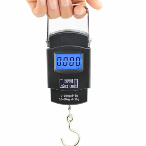 TOYANDONA Digital Fish Scale Portable Handheld Fishing and Luggage Scale High Precision LCD Display for Travel and Outdoor Use