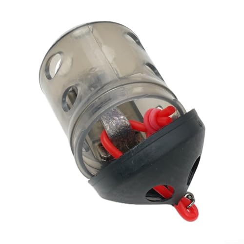 Cap Swim Feeder for Maggots and Groundbait Plastic Fishing Terminal Tackle with Auto-Close Lid for River Match Angling Black 30g(1pc) - size: 1pc