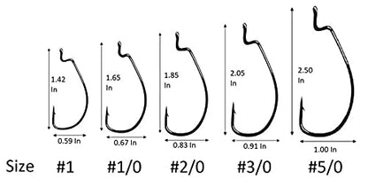 Angler's Grotto EWG Offset Shank Worm Hook | 15/25 Count Per Pack | Freshwater Saltwater Fishing Hooks | High Carbon Steel Extra Strength | Size #1#1/0#2/0#3/0#4/0#5/0 - size: Size #2/0, 25 Count