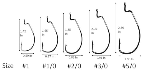Angler's Grotto EWG Offset Shank Worm Hook | 15/25 Count Per Pack | Freshwater Saltwater Fishing Hooks | High Carbon Steel Extra Strength | Size #1#1/0#2/0#3/0#4/0#5/0 - size: Size #1, 15 Count
