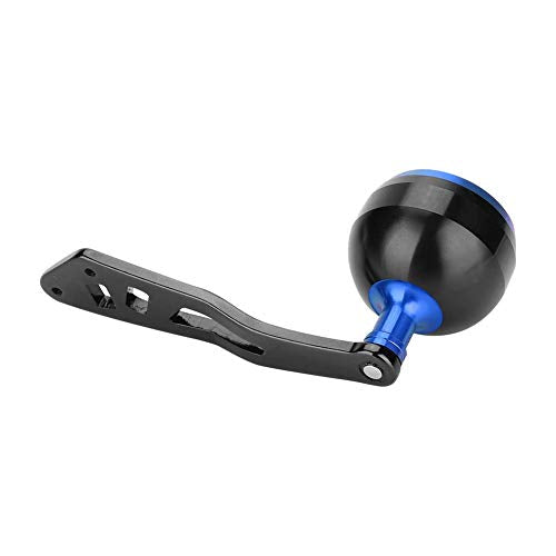 Tbest Knob Power Handle Grip,Fishing Reel Handle CNC Knob with Fittings Replacement Parts Accessory - color: Black+Blue