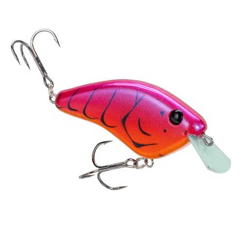 Strike King Hardliner Fishing Lure, Flat Sided Crankbait, Circuit Board Lip, Extra Tight Wobble, Size 4 Treble Hooks - color: Demon Craw