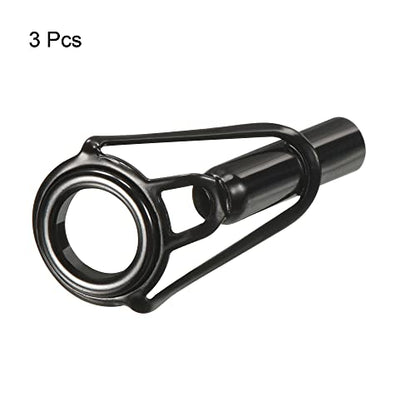 PATIKIL Tube Dia Fishing Rod Tips Repair Kit, Stainless Steel Black Guide Ring for Fishing - size: 4.2mm