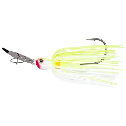 Strike King Thunder Cricket Fishing Lure, Vibrating Swim Jig, Silver Blade, 4/0 Jungle-Style Flipping Hook - color: Chartreuse White, size: 1/2 oz