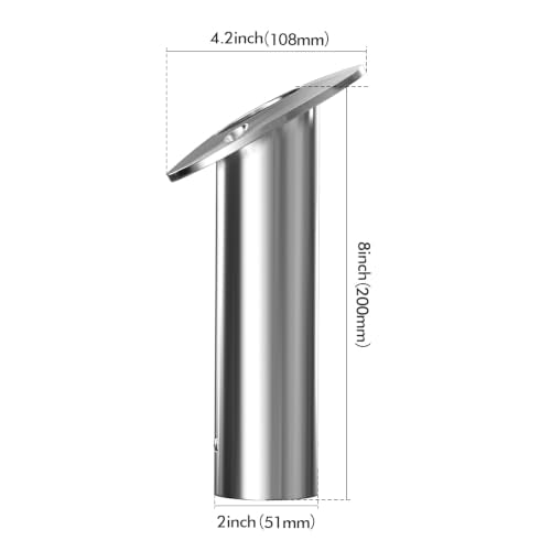 Boat Fishing Rod Holder,2Pcs 15/30/90 Degree Stainless Steel 316 Flush Mount Rod Holders for Fishing Boat,with PVC Cap,Inner Tube and Gasket - color: White Insert, size: 30 Degree