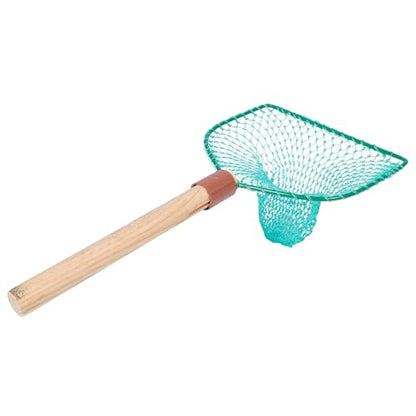 DOITOOL Fishing Landing Net Wood Handle 30cm Wear-Resist Large Mesh Outdoor Fish Catching Net for Freshwater and Saltwater Use