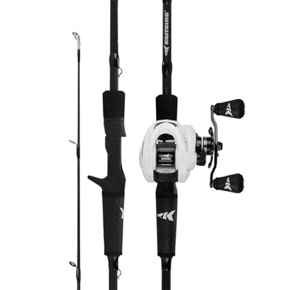 KastKing Crixus Fishing Rod and Reel Combo, High Performance Spinning & Baitcaster Combo, IM6 Graphite 2Pc Blanks, Zirconium Oxide Rings, SuperPolymer Handle, Lightweight Reel with Aluminum Spool - size: Cast-6'6" Med Heavy- Right Handed-2pcs