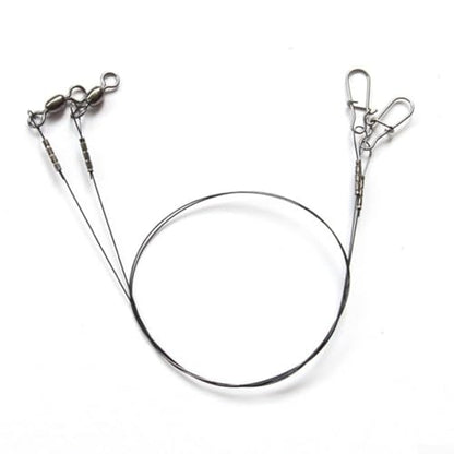 Titanium Fishing Leader Line With Swivel Snap, Steel Wire For Pike Muskie Bass, Anti Bite Saltwater Tackle For Predatory Fish Rigging Gear(35cm 18kg) - size: 35cm 18kg