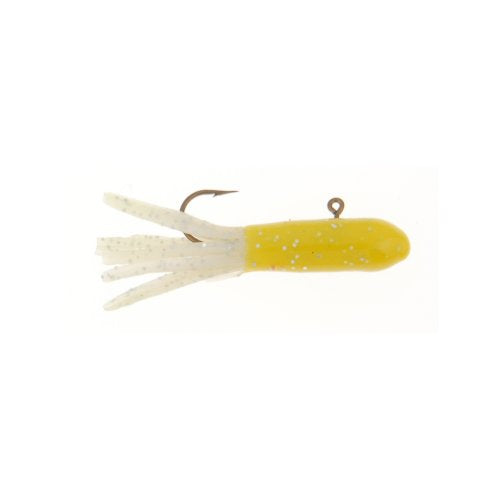 Berkley PowerBait Pre-Rigged Atomic Tubes Fishing Soft Bait - color: Yellow Pearl Silver Fleck, size: 1/32 oz