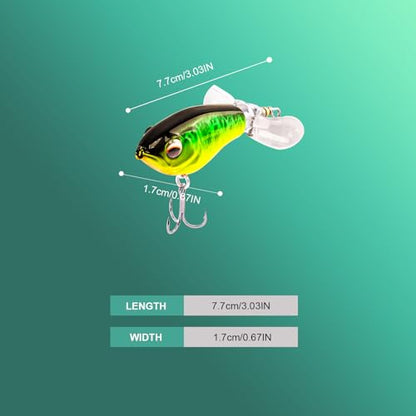 FONMANG Top Water Fishing Lures, 3-Pcs Topwater Lures for Bass Walleye Pike, 2025 New Wasp Crawl Bait for Freshwater and Saltwater - color: F-Whopper