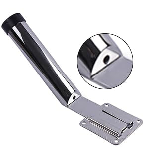 Deck Mount Fishing Rod Holder, Marine Grade Stainless Steel Adjustable Fishing Rod Holders, Support for Marine Boat Yacht - color: Silver 2 x 7740S