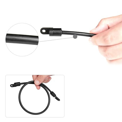 2PCS Marine Rod Tie Down Straps 18 inch Elastic Strap Retaining Buckle Set with Nylon Eye Pad Countertop Mount Connector Black