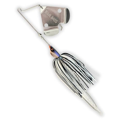 USA BASS Tackle Stiletto Buzzbait Largemouth Smallmouth Spotted Bass Premium Fishing Bait Hover Head Custom Silicon Skirt Mega Bubble Blade Clacker Heavy Duty Hook - color: Threadfin Shad