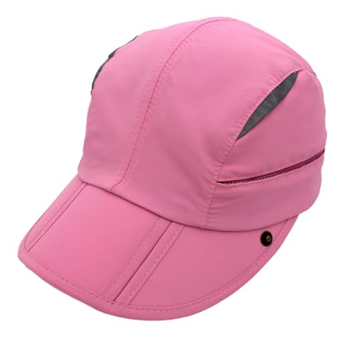Connectyle Men's Sun Hat with Detachable Neck Flap Adjustable Outdoor UPF 50+ Baseball Sun Cap for Fishing Hiking Golfing - color: Pink