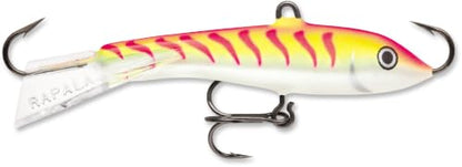 Rapala Vertical Jigging Rap – Ice Fishing Lure – Ice Fishing Jigging Lure | Walleye Pike and Perch Jig - color: Pink Tiger UV, size: Body Length: 1-1/2"