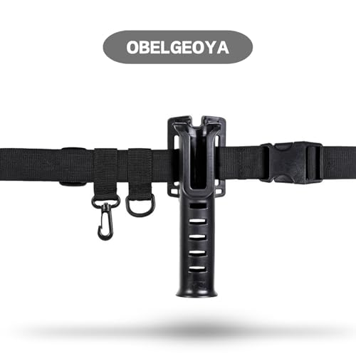 Fishing Belt Rod Holder - Adjustable Fishing Rod Holster Waist Wading Belts for Men, Nylon Wader Fishing Waist Belt for Fly Surf with Portable Pole Inserter Casting Spinning Pole Tackle