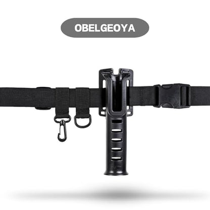 Fishing Belt Rod Holder - Adjustable Fishing Rod Holster Waist Wading Belts for Men, Nylon Wader Fishing Waist Belt for Fly Surf with Portable Pole Inserter Casting Spinning Pole Tackle
