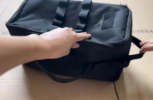 Fishing Tackle Bag Outdoor Camping Cookware Tool Bag Portable Large Capacity Tote Storage Bag Picnic Tactical Soft Case (Black(13.38''L x 6.69''W x 7.48''H)) - color: Black(13.38''L x 6.69''W x 7.48''H)