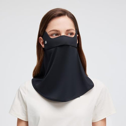 Sun UV Face Mask UPF 50+ Breathable Face Cover Scarf Cooling Neck Gaiter Outdoor Cycling Hiking SLF6M005T - color: Black